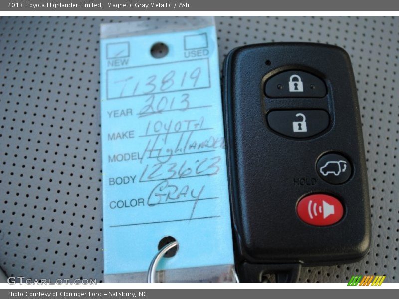 Magnetic Gray Metallic / Ash 2013 Toyota Highlander Limited