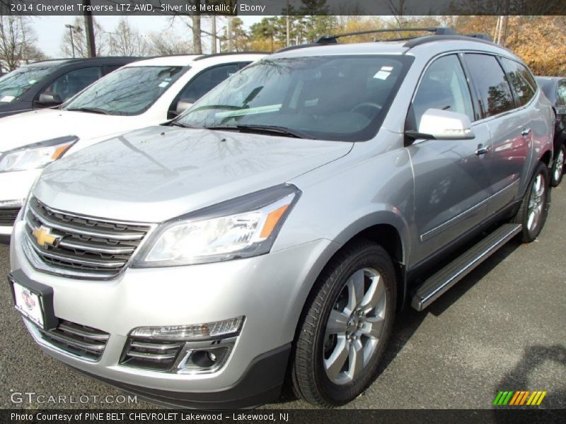 Silver Ice Metallic / Ebony 2014 Chevrolet Traverse LTZ AWD