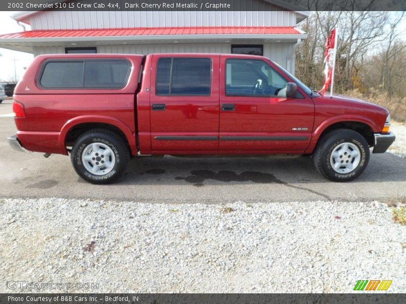 Dark Cherry Red Metallic / Graphite 2002 Chevrolet S10 LS Crew Cab 4x4