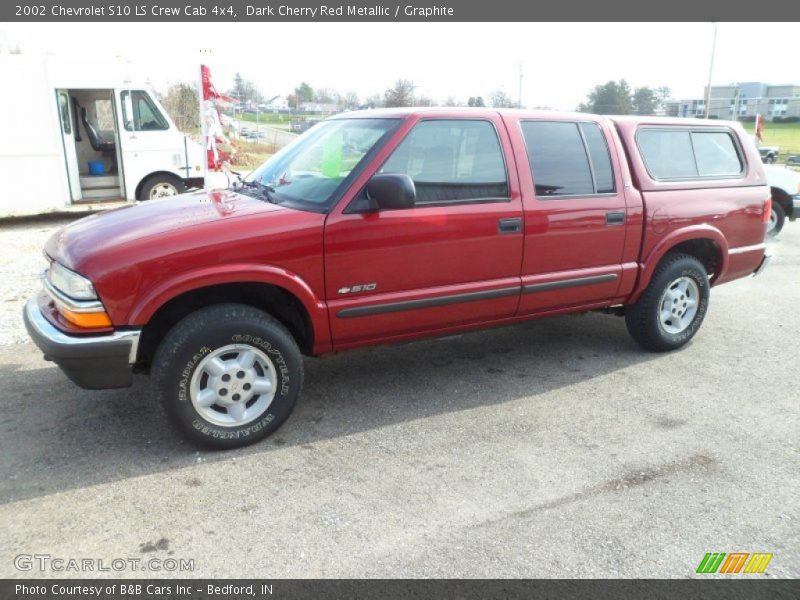 Dark Cherry Red Metallic / Graphite 2002 Chevrolet S10 LS Crew Cab 4x4