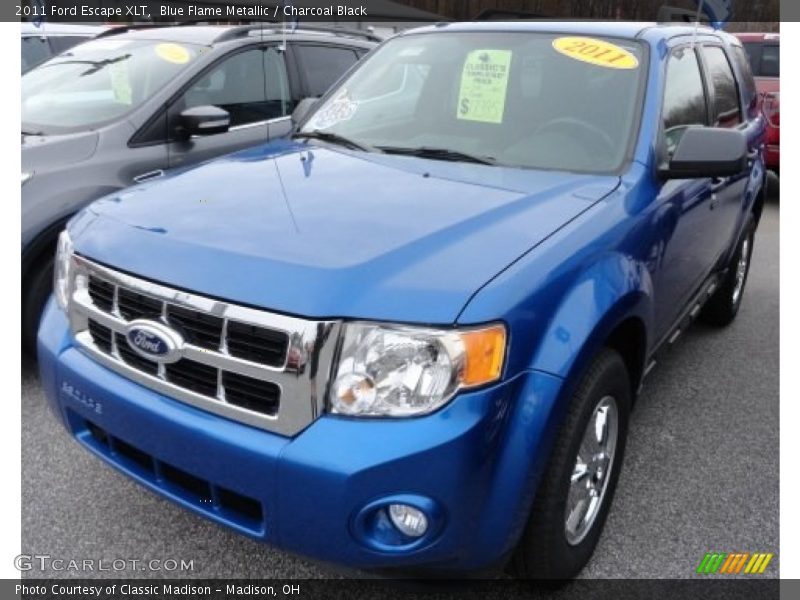 Blue Flame Metallic / Charcoal Black 2011 Ford Escape XLT