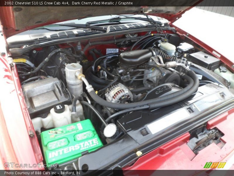 Dark Cherry Red Metallic / Graphite 2002 Chevrolet S10 LS Crew Cab 4x4