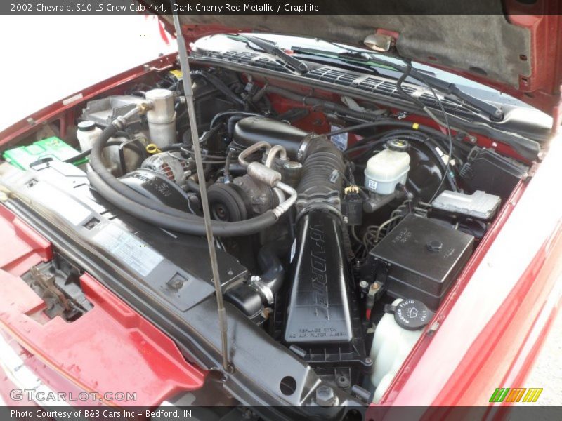 Dark Cherry Red Metallic / Graphite 2002 Chevrolet S10 LS Crew Cab 4x4