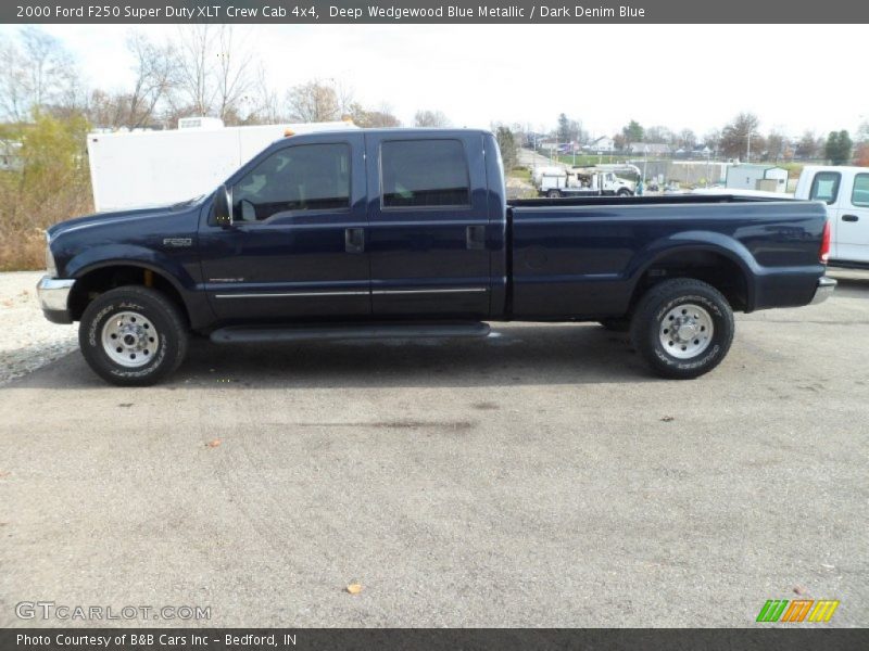 Deep Wedgewood Blue Metallic / Dark Denim Blue 2000 Ford F250 Super Duty XLT Crew Cab 4x4