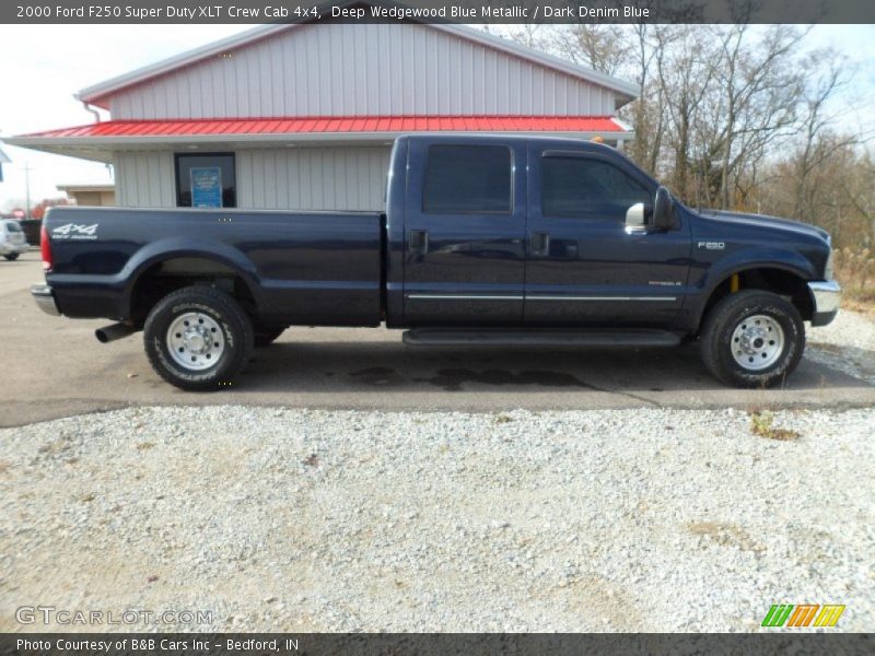 Deep Wedgewood Blue Metallic / Dark Denim Blue 2000 Ford F250 Super Duty XLT Crew Cab 4x4