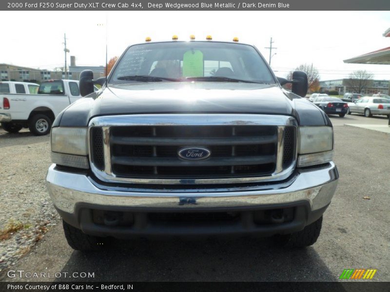Deep Wedgewood Blue Metallic / Dark Denim Blue 2000 Ford F250 Super Duty XLT Crew Cab 4x4