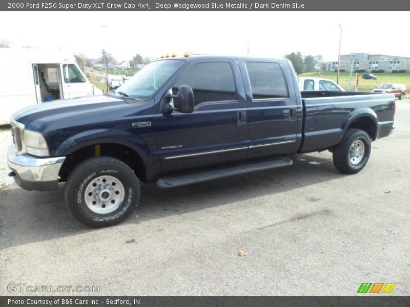 Deep Wedgewood Blue Metallic / Dark Denim Blue 2000 Ford F250 Super Duty XLT Crew Cab 4x4