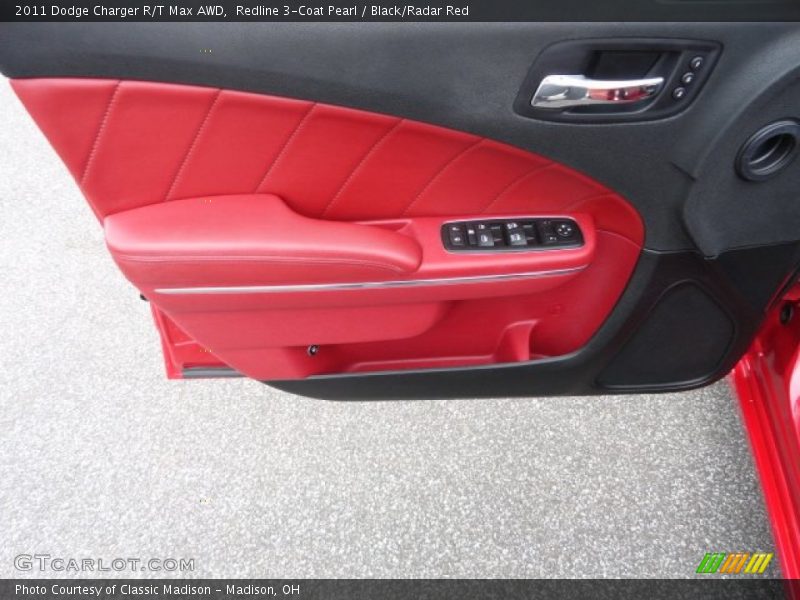 Redline 3-Coat Pearl / Black/Radar Red 2011 Dodge Charger R/T Max AWD