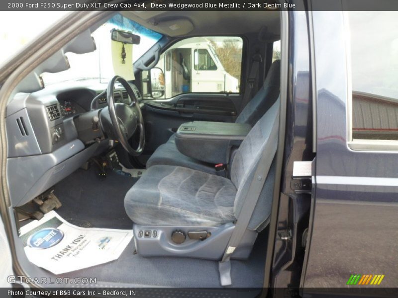 Deep Wedgewood Blue Metallic / Dark Denim Blue 2000 Ford F250 Super Duty XLT Crew Cab 4x4