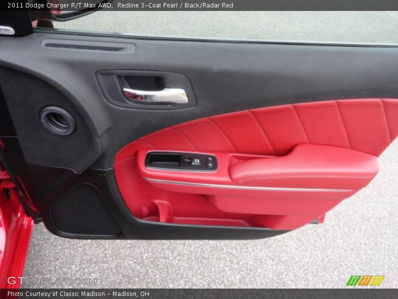 Redline 3-Coat Pearl / Black/Radar Red 2011 Dodge Charger R/T Max AWD