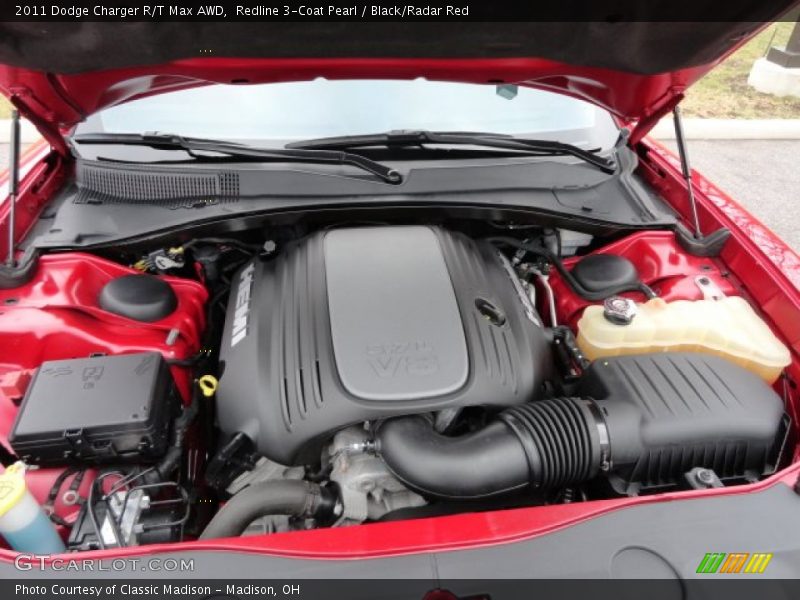 Redline 3-Coat Pearl / Black/Radar Red 2011 Dodge Charger R/T Max AWD