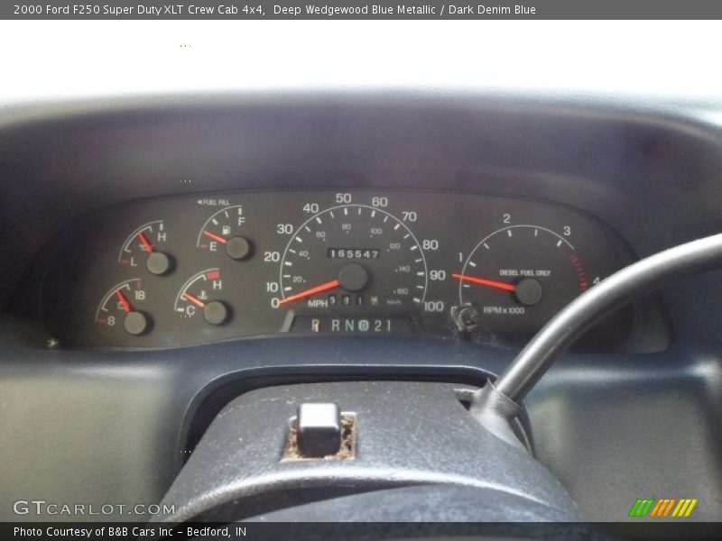 Deep Wedgewood Blue Metallic / Dark Denim Blue 2000 Ford F250 Super Duty XLT Crew Cab 4x4