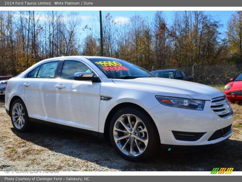 White Platinum / Dune 2014 Ford Taurus Limited
