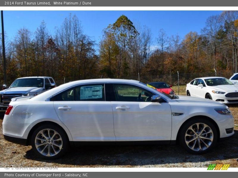 White Platinum / Dune 2014 Ford Taurus Limited