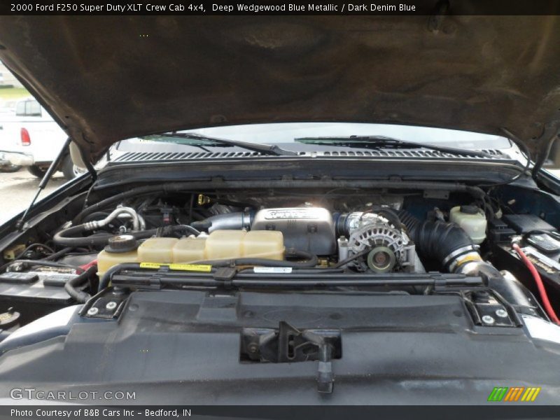 Deep Wedgewood Blue Metallic / Dark Denim Blue 2000 Ford F250 Super Duty XLT Crew Cab 4x4