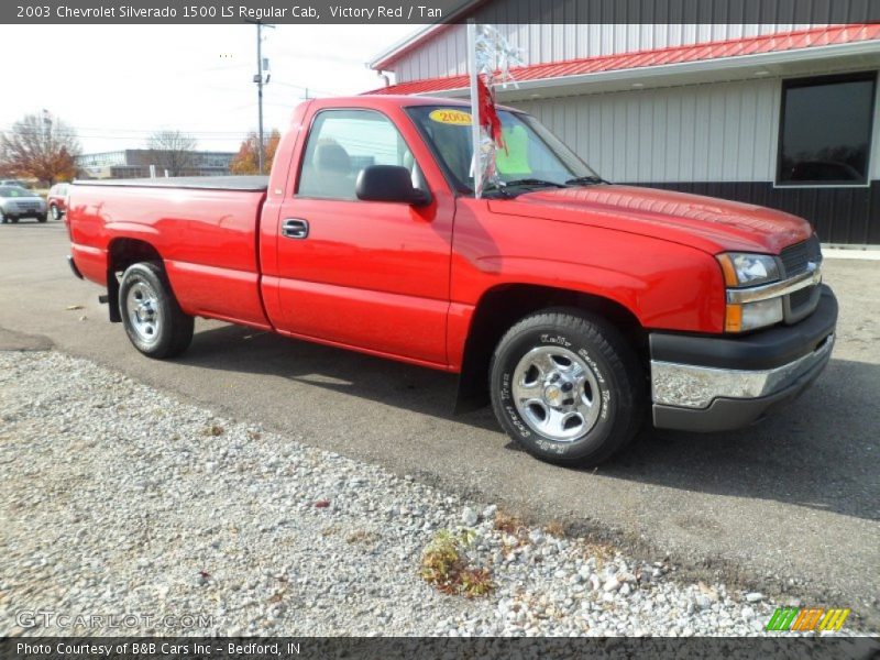 Victory Red / Tan 2003 Chevrolet Silverado 1500 LS Regular Cab