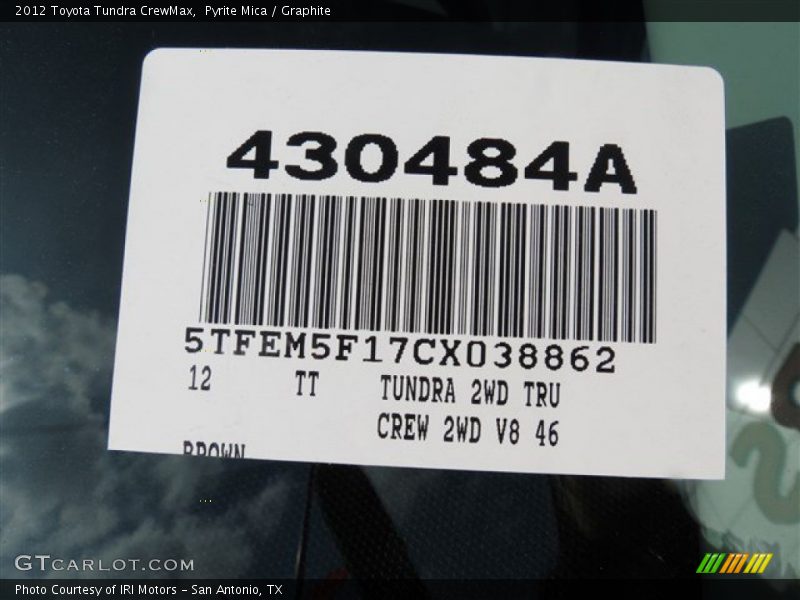 Pyrite Mica / Graphite 2012 Toyota Tundra CrewMax