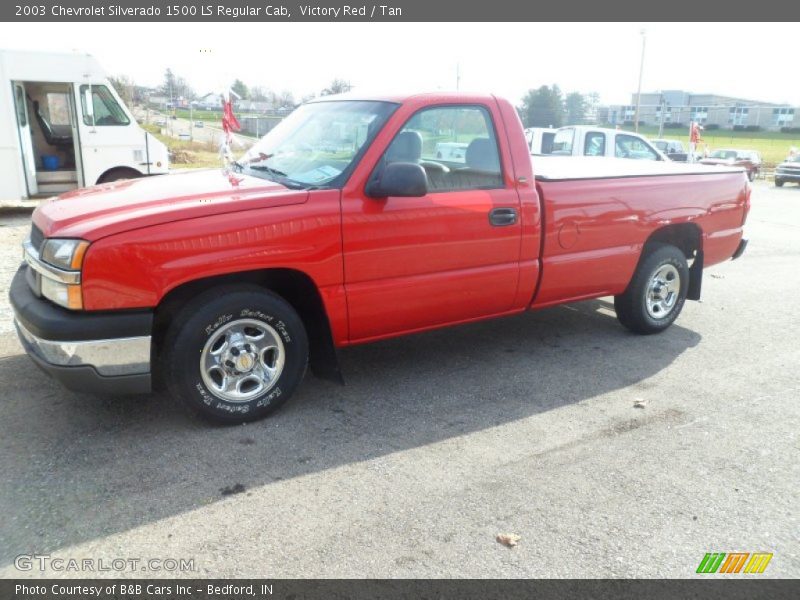 Victory Red / Tan 2003 Chevrolet Silverado 1500 LS Regular Cab