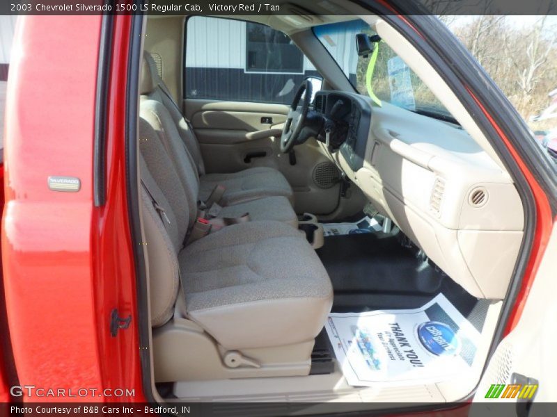 Victory Red / Tan 2003 Chevrolet Silverado 1500 LS Regular Cab