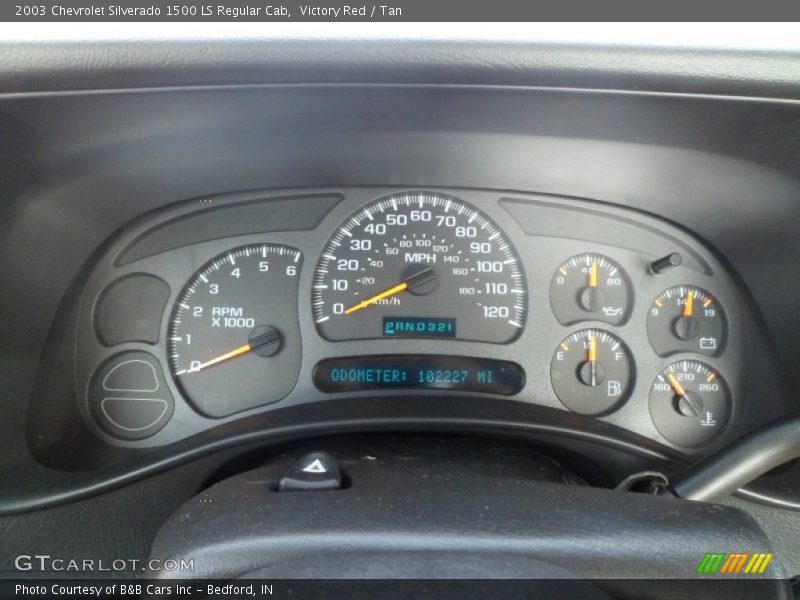 Victory Red / Tan 2003 Chevrolet Silverado 1500 LS Regular Cab