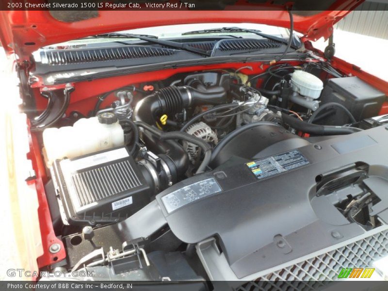 Victory Red / Tan 2003 Chevrolet Silverado 1500 LS Regular Cab