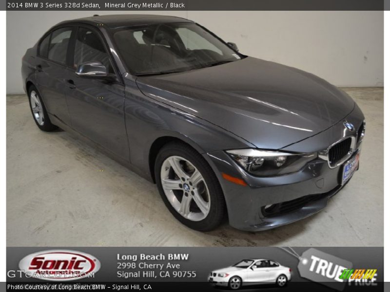 Mineral Grey Metallic / Black 2014 BMW 3 Series 328d Sedan