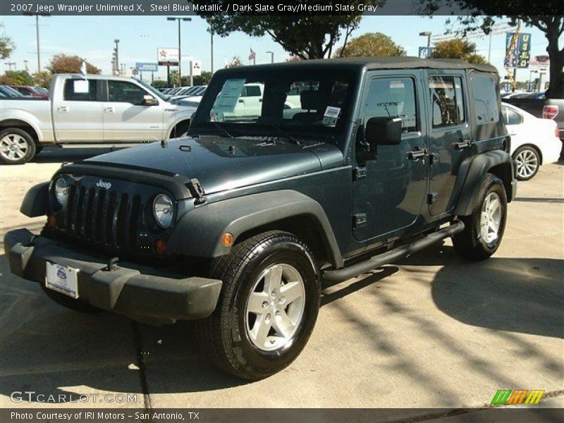 Steel Blue Metallic / Dark Slate Gray/Medium Slate Gray 2007 Jeep Wrangler Unlimited X