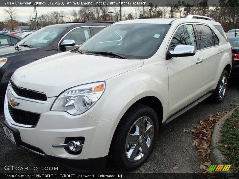 White Diamond Tricoat / Brownstone/Jet Black 2014 Chevrolet Equinox LTZ AWD