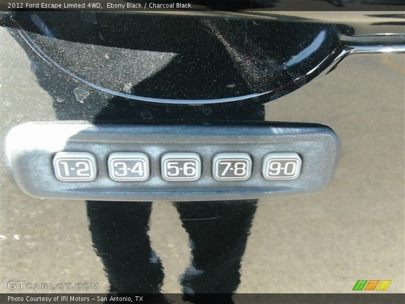 Ebony Black / Charcoal Black 2012 Ford Escape Limited 4WD