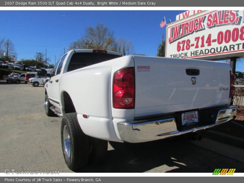 Bright White / Medium Slate Gray 2007 Dodge Ram 3500 SLT Quad Cab 4x4 Dually
