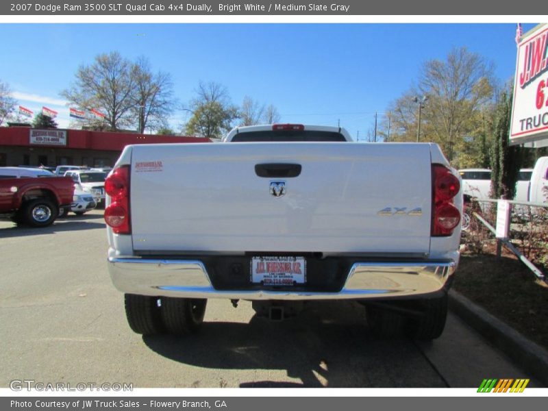 Bright White / Medium Slate Gray 2007 Dodge Ram 3500 SLT Quad Cab 4x4 Dually