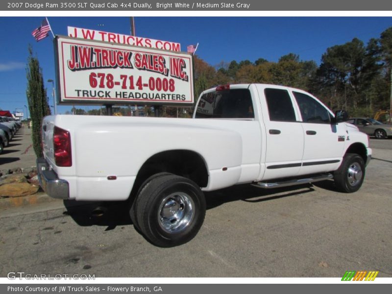 Bright White / Medium Slate Gray 2007 Dodge Ram 3500 SLT Quad Cab 4x4 Dually