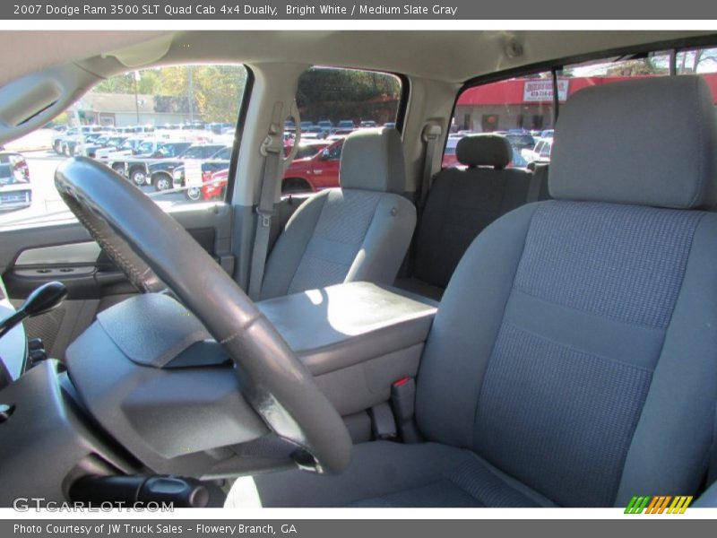 Bright White / Medium Slate Gray 2007 Dodge Ram 3500 SLT Quad Cab 4x4 Dually