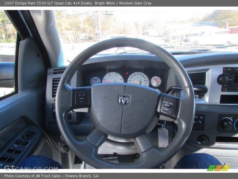 Bright White / Medium Slate Gray 2007 Dodge Ram 3500 SLT Quad Cab 4x4 Dually