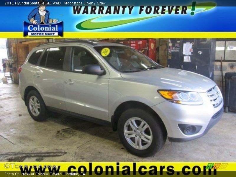 Moonstone Silver / Gray 2011 Hyundai Santa Fe GLS AWD