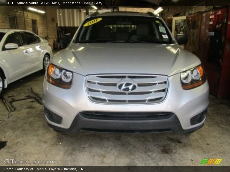 Moonstone Silver / Gray 2011 Hyundai Santa Fe GLS AWD