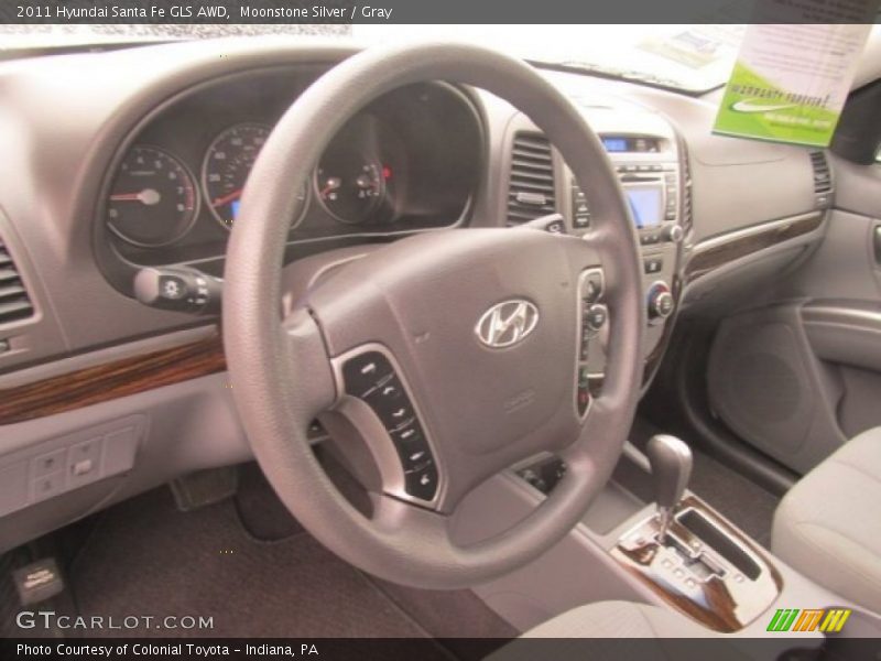 Moonstone Silver / Gray 2011 Hyundai Santa Fe GLS AWD
