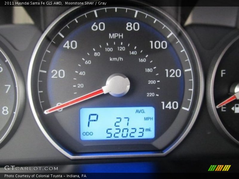 Moonstone Silver / Gray 2011 Hyundai Santa Fe GLS AWD