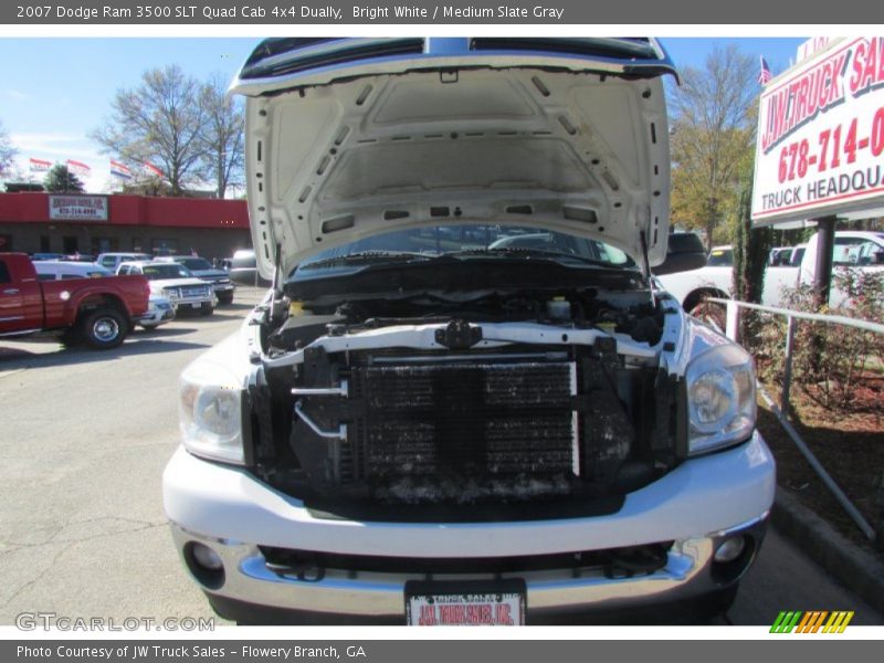 Bright White / Medium Slate Gray 2007 Dodge Ram 3500 SLT Quad Cab 4x4 Dually
