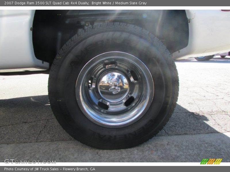 Bright White / Medium Slate Gray 2007 Dodge Ram 3500 SLT Quad Cab 4x4 Dually