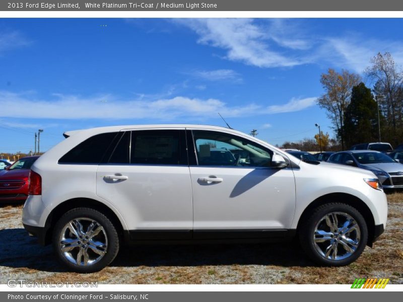 White Platinum Tri-Coat / Medium Light Stone 2013 Ford Edge Limited