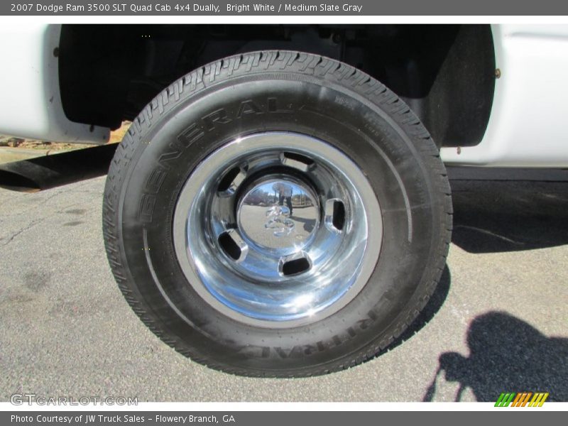 Bright White / Medium Slate Gray 2007 Dodge Ram 3500 SLT Quad Cab 4x4 Dually