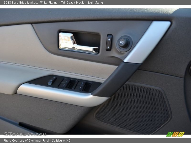 White Platinum Tri-Coat / Medium Light Stone 2013 Ford Edge Limited