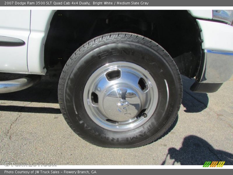 Bright White / Medium Slate Gray 2007 Dodge Ram 3500 SLT Quad Cab 4x4 Dually