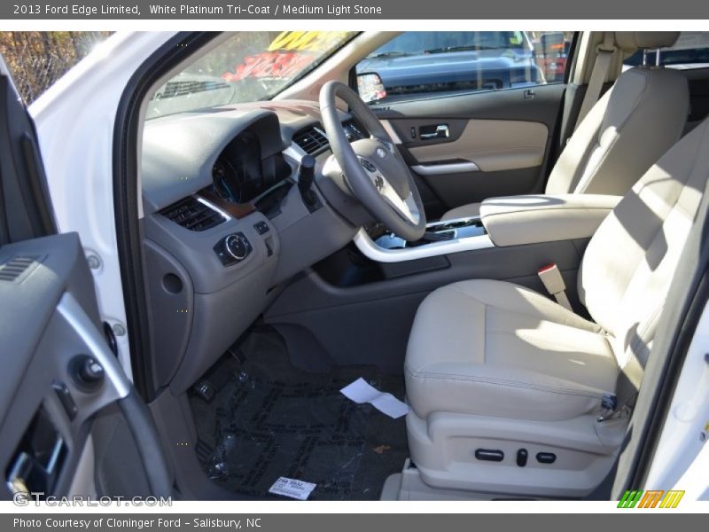 White Platinum Tri-Coat / Medium Light Stone 2013 Ford Edge Limited