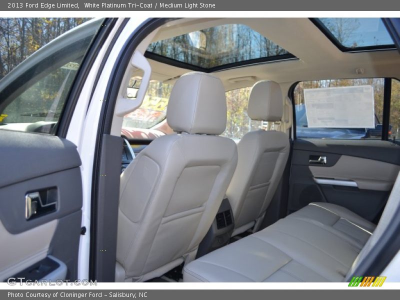White Platinum Tri-Coat / Medium Light Stone 2013 Ford Edge Limited