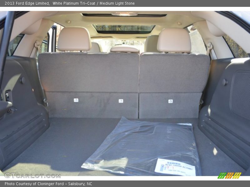 White Platinum Tri-Coat / Medium Light Stone 2013 Ford Edge Limited