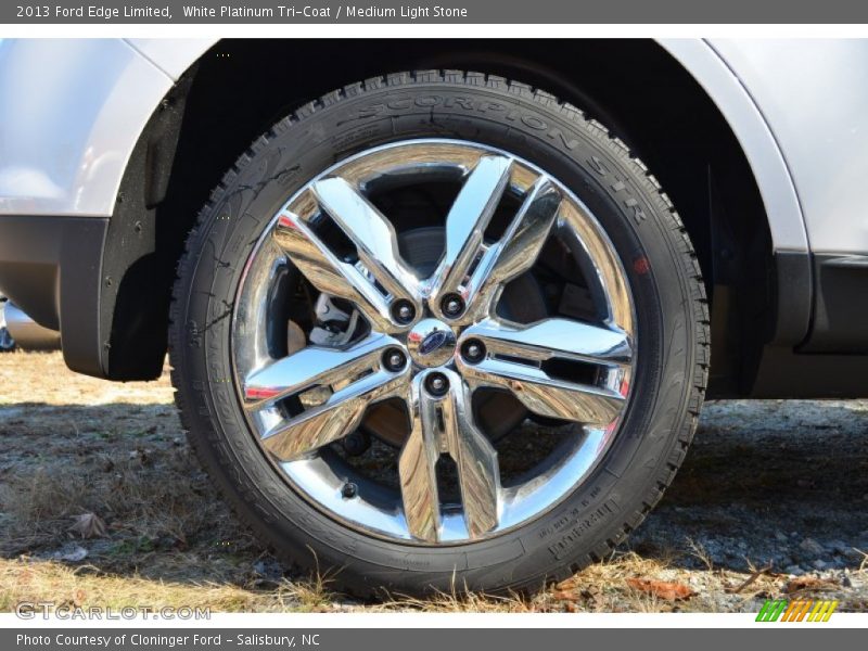 White Platinum Tri-Coat / Medium Light Stone 2013 Ford Edge Limited