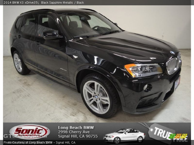 Black Sapphire Metallic / Black 2014 BMW X3 xDrive35i