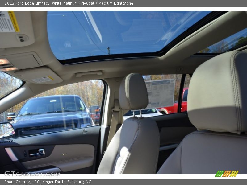White Platinum Tri-Coat / Medium Light Stone 2013 Ford Edge Limited
